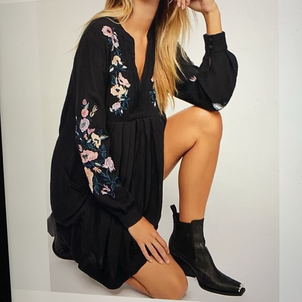 Free People Mia Embroidered Mini Dress, size XS